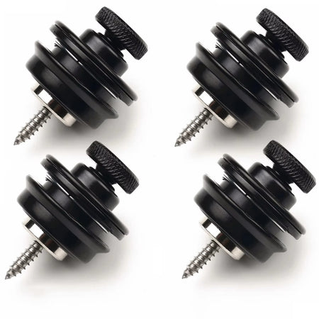 Miwayer Guitar Strap Lock &ndash; Heavy Duty Metal Button Black  4 pcs
