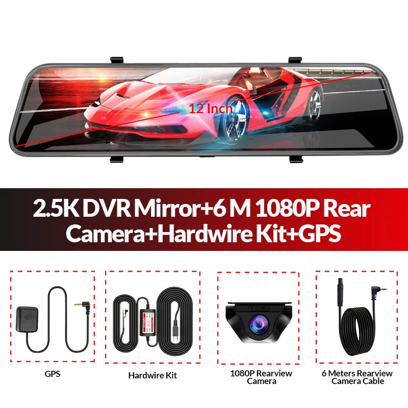 ACCEO 2.5K Car DVR Mirror &ndash; Built-In WiFi And 24H Parking A38-6M RC-GPS-KIT / None