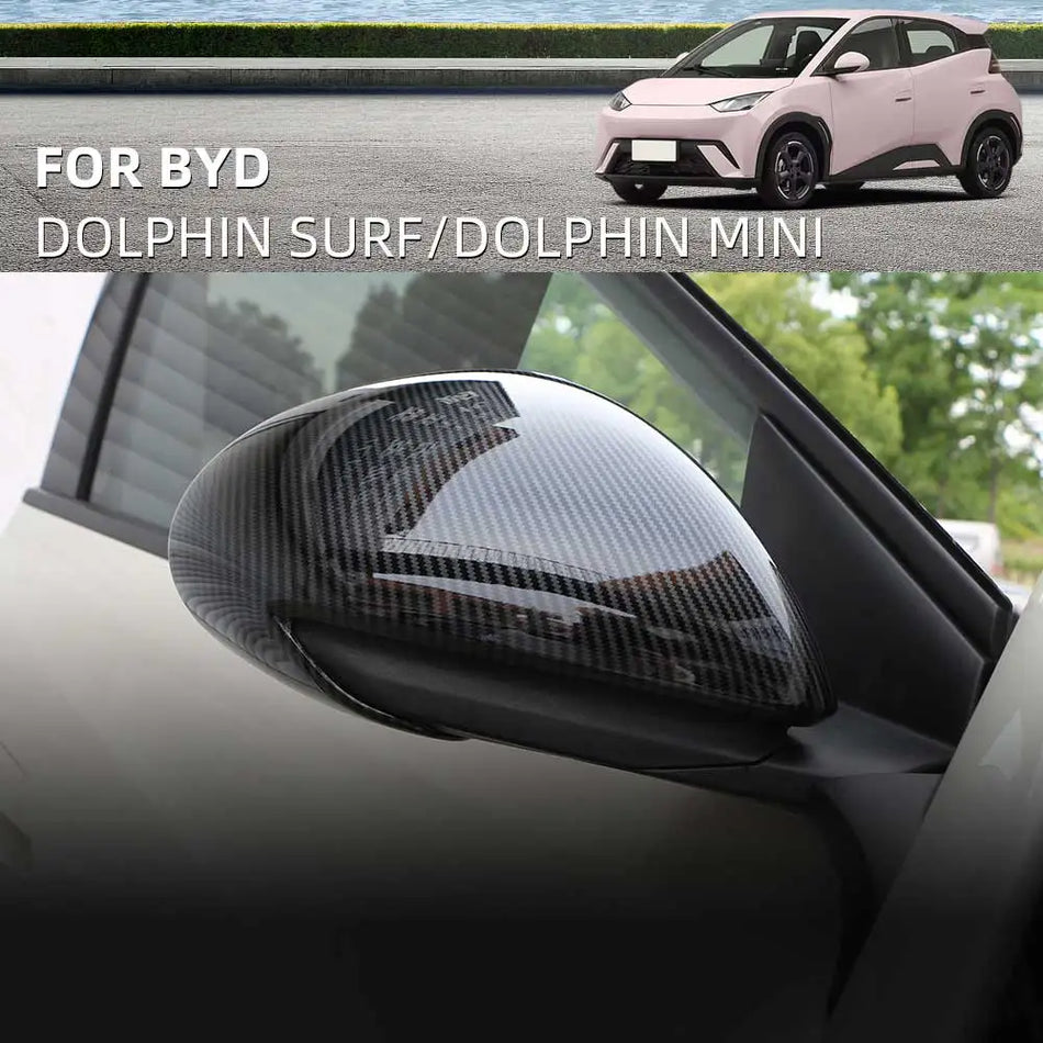 BYD Dolphin Mirror Cap Set in ABS Carbon Fiber Rearview Mirror Covers Pair