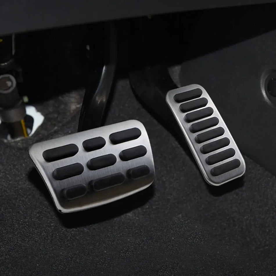 Kia Forte 2018-2021 Pedal Kapağı Seti, Fırçalanmış Paslanmaz Çelik ve Kauçuk