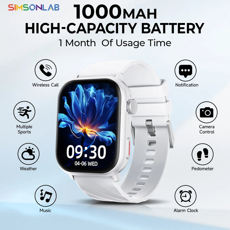 Nutitelefon Androidile ja iOS-ile, 1.83-tollise ekraaniga, 1000mAh aku, tervise jälgija