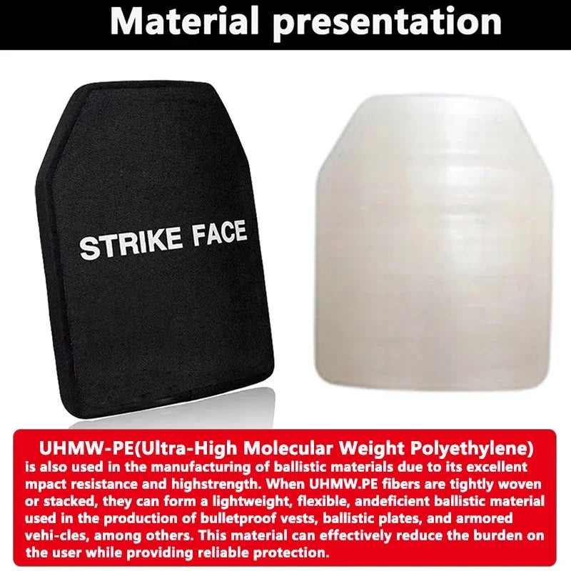 NIJ III Bulletproof Plate 10x12in &ndash; Ultra Light UHMWPE