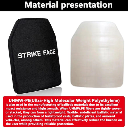 NIJ III Bulletproof Plate 10x12in &ndash; Ultra Light UHMWPE