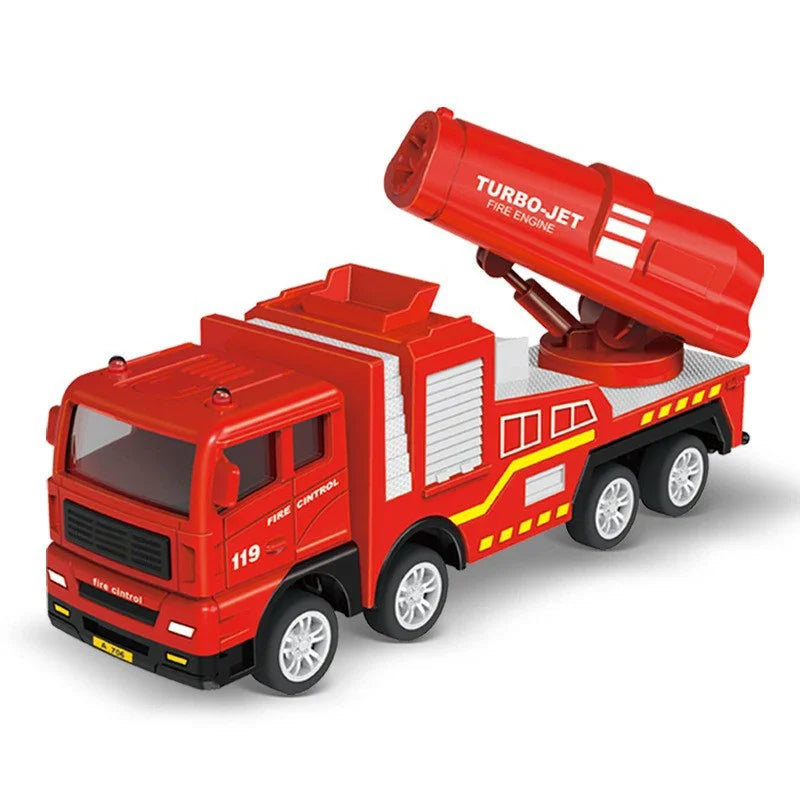 Inertia Fire Truck Toy &ndash; Realistic Pull Back Ladder Action C