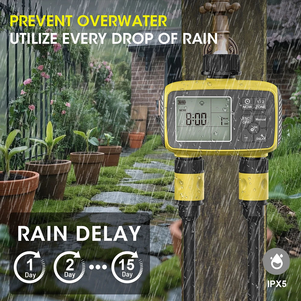 New 2 Outlet Digital Water Timer &ndash; Independent Programming