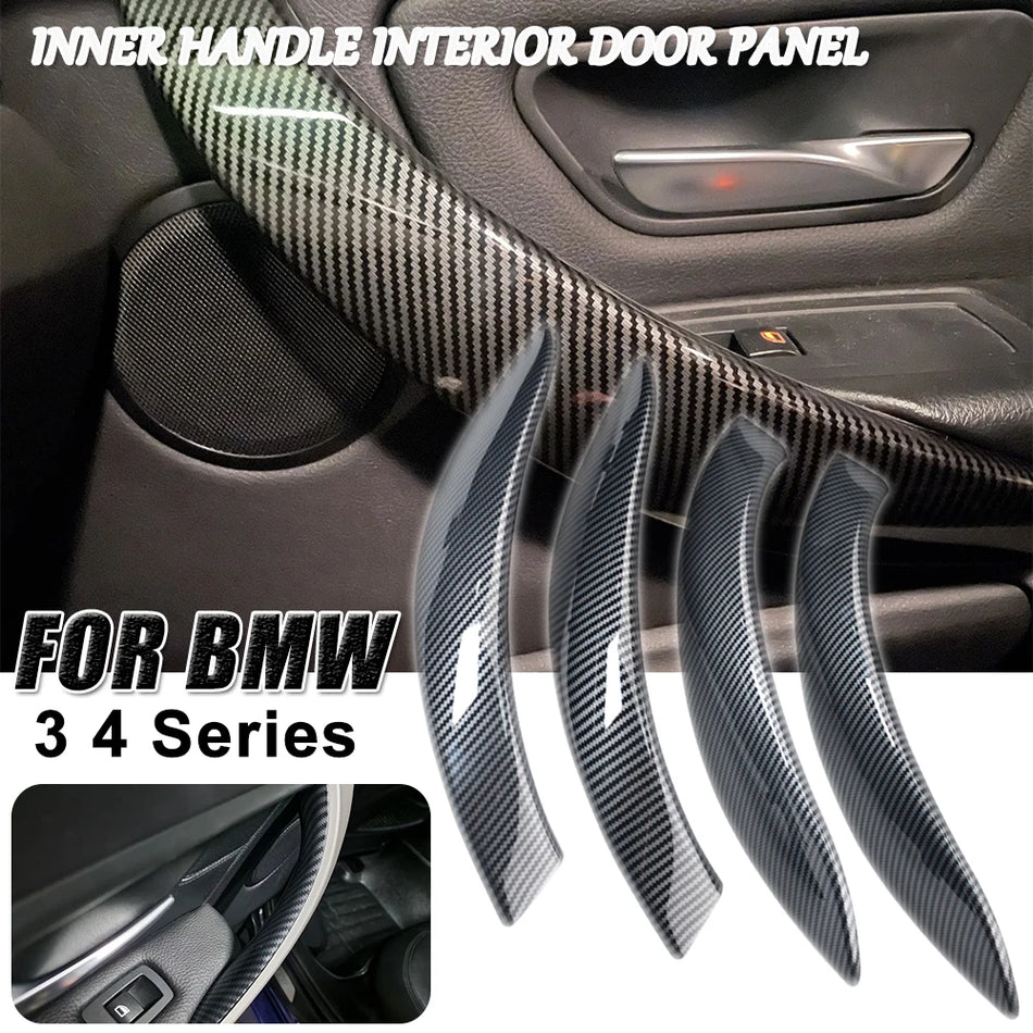 Mangos de puerta interiores de fibra de carbono para BMW F30 F32 F33 F34 F36 M3 M4