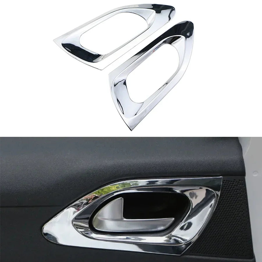 Vidinės durų rankenos dangtelio apdaila Peugeot 2008 chromo blizgus sidabras (2014-2018)