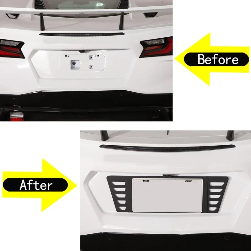 Moldura de Alumínio para Placa Traseira para Corvette C6 C7 C8