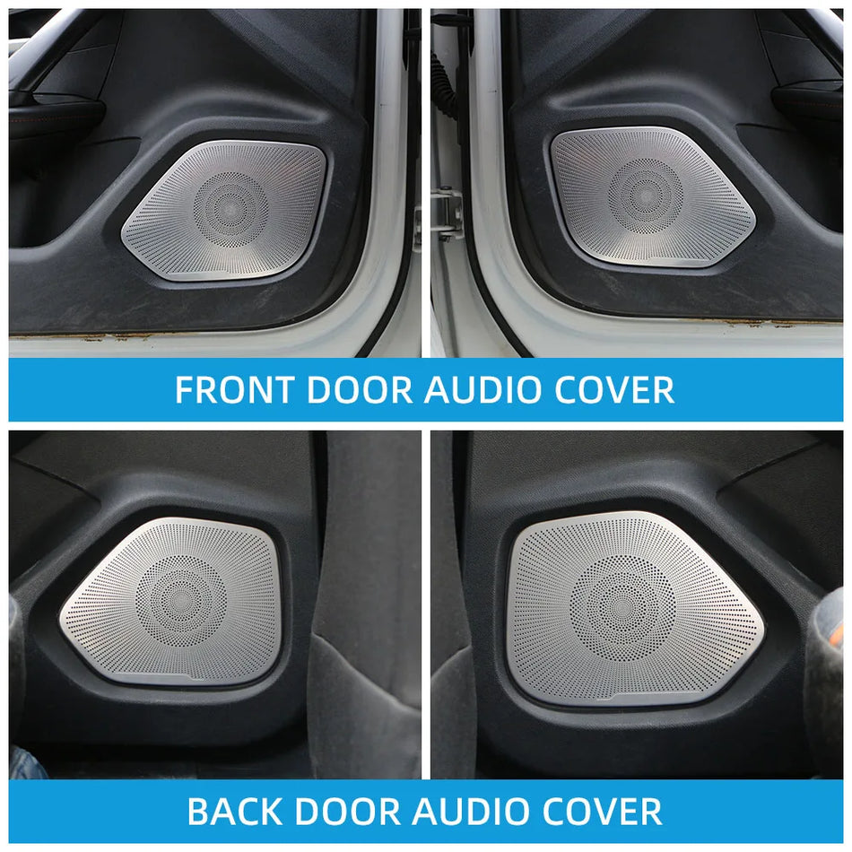 Durų garsiakalbio dangtelio apdaila Peugeot 2008 2019-2023 nerūdijančio plieno interjero panelė