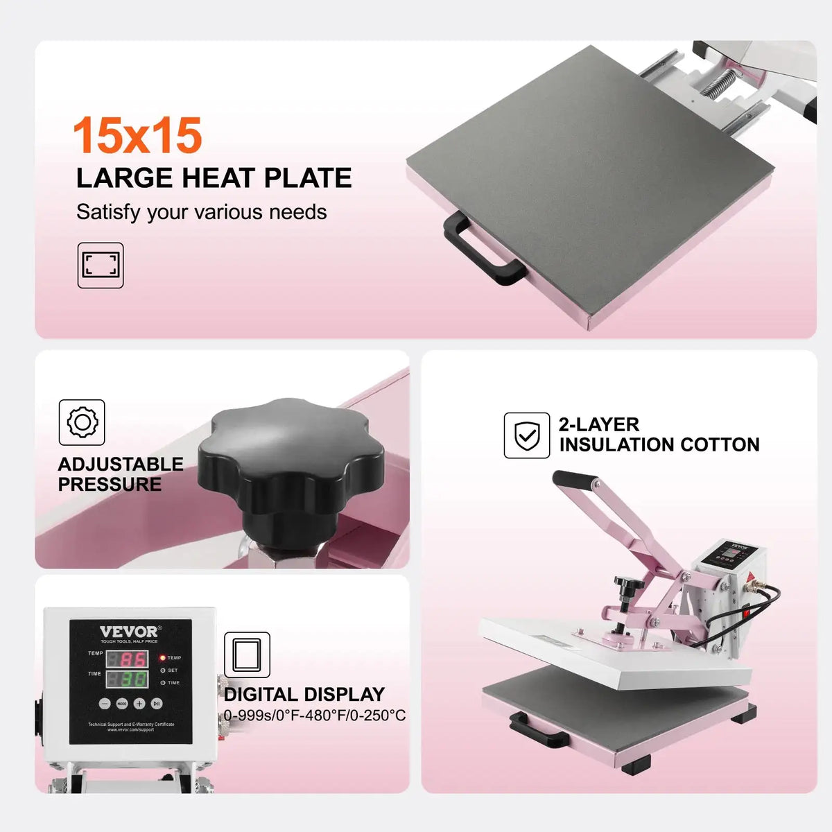 15x15 Heat Press &ndash; Fast Even Heating With Slide Out