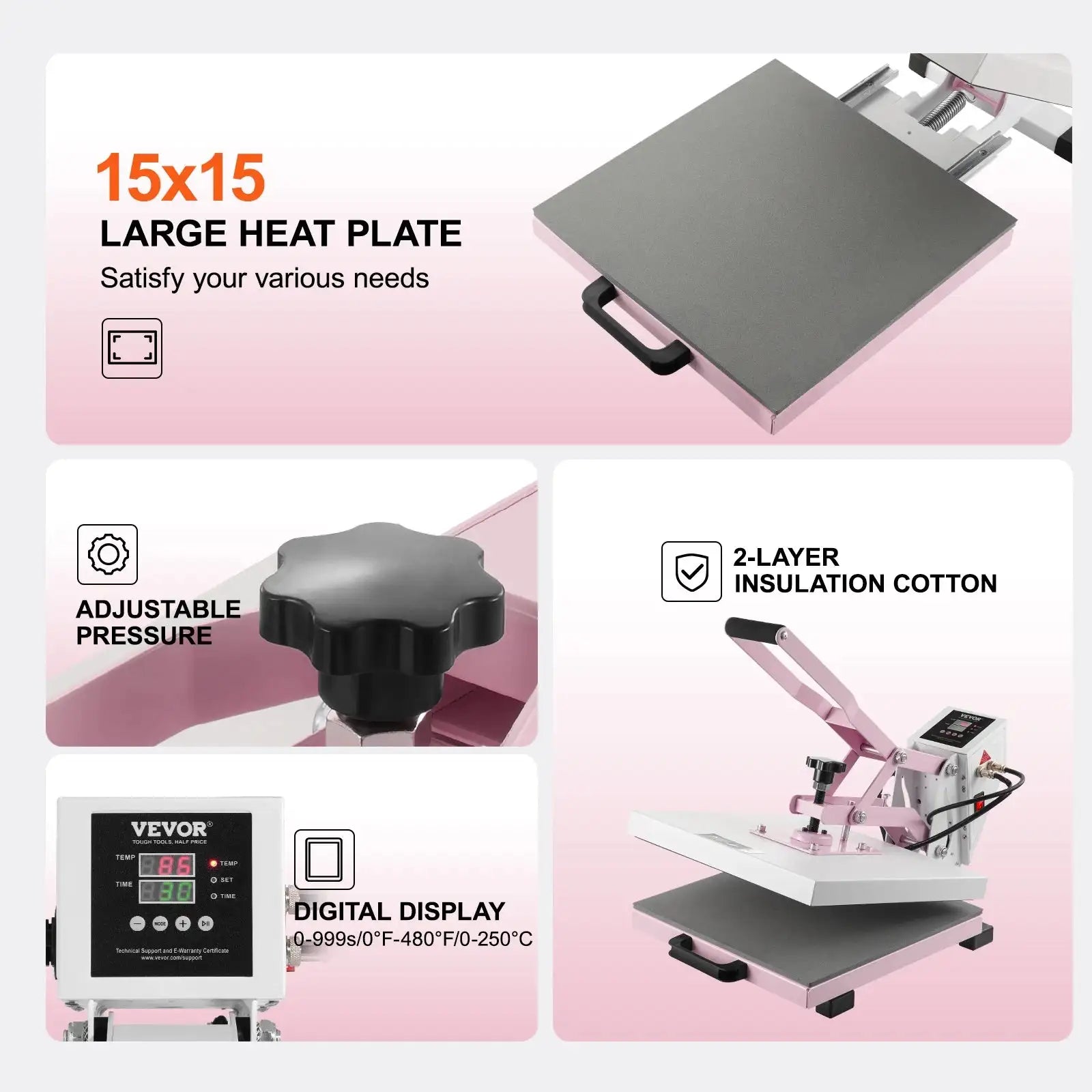 15x15 Heat Press &ndash; Fast Even Heating With Slide Out