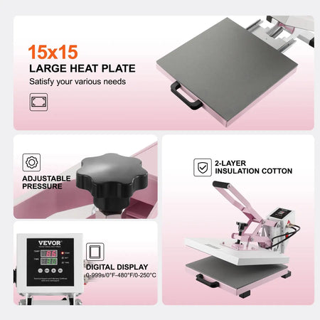 15x15 Heat Press &ndash; Fast Even Heating With Slide Out