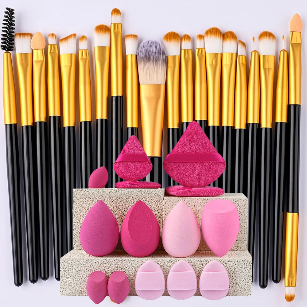 Portable 8/22/34Pcs Makeup Brush Set - Soft, Versatile Beauty Tool Kit