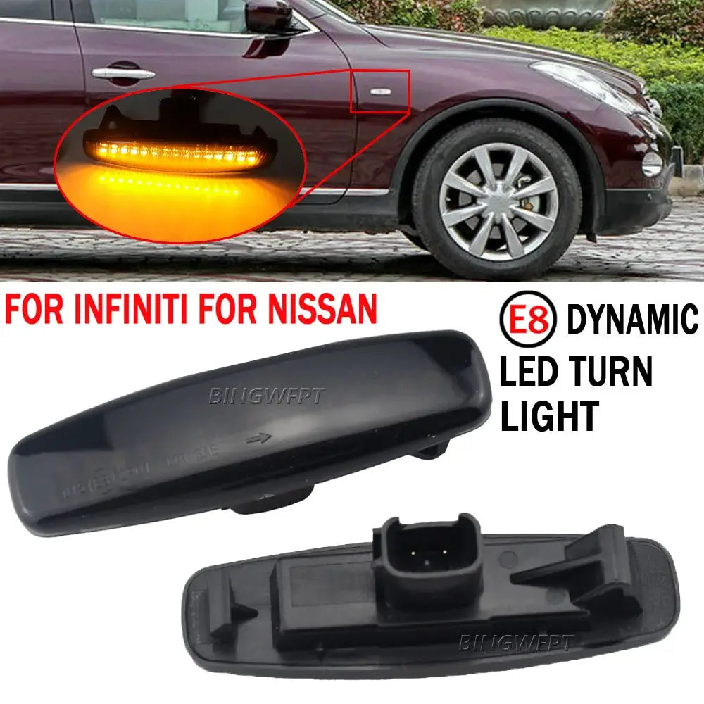 2x Dynamic LED Car Side Marker Lights Repeater Signal Lights For Infiniti EX35 EX37 FX30d FX35 FX37 FX50 G25 G35 G37 JX35 M25 by InterCyprus Trading Ltd