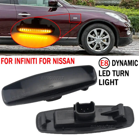 2x Dynamic LED Car Side Marker Lights Repeater Signal Lights For Infiniti EX35 EX37 FX30d FX35 FX37 FX50 G25 G35 G37 JX35 M25 by InterCyprus Trading Ltd
