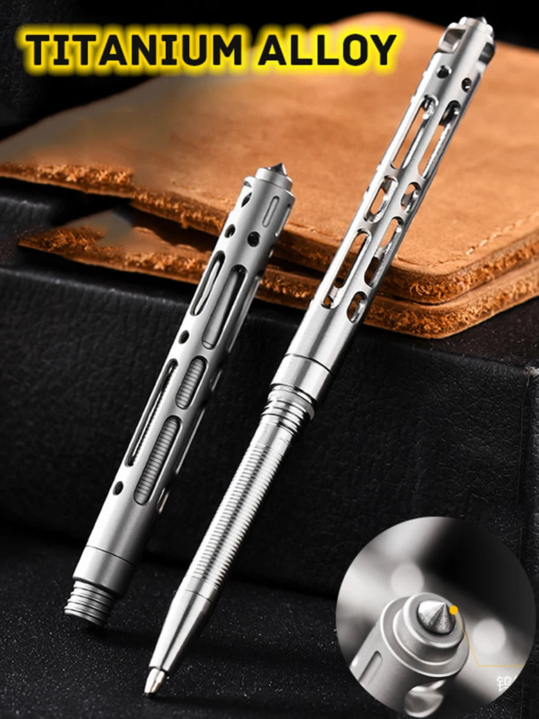Tungsten Steel Titanium TC4 Tactical Pen &ndash; Self Defense