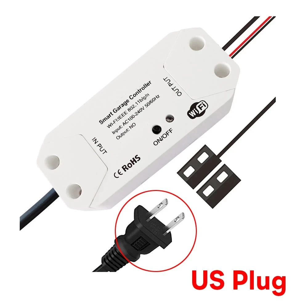 Tuya WIFI Smart Garage Door Controller - Alexa &amp; Google Compatible WHITE-US PLUG / CHINA