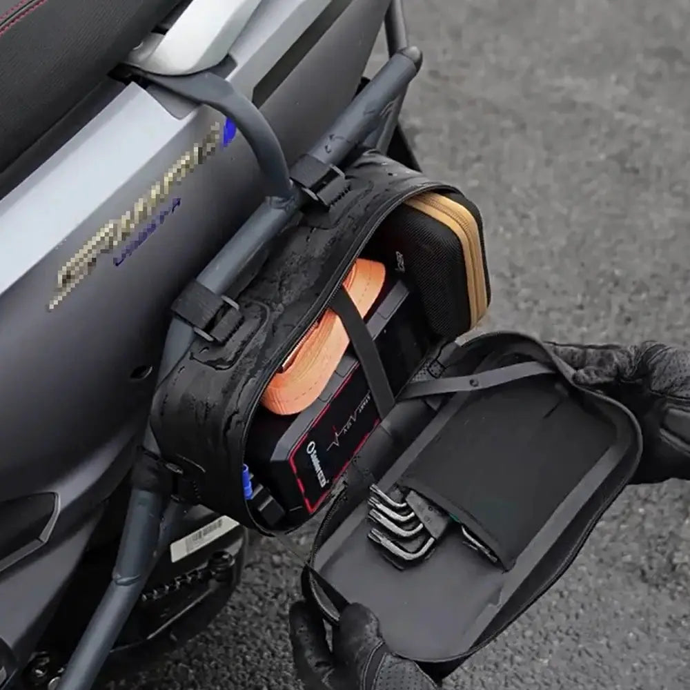 Motowolf Motorcycle Crash Bar Side Tool Bag Wear-Resistant Air-Tight Waterproof Side Pouch for Touring Storage Organizer Bag by InterCyprus Trading Ltd
