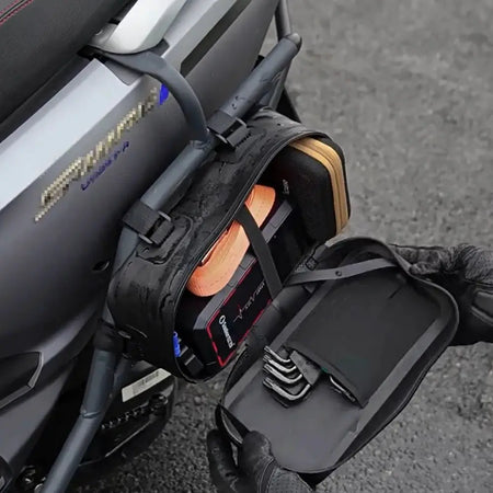 Motowolf Motorcycle Crash Bar Side Tool Bag Wear-Resistant Air-Tight Waterproof Side Pouch for Touring Storage Organizer Bag by InterCyprus Trading Ltd
