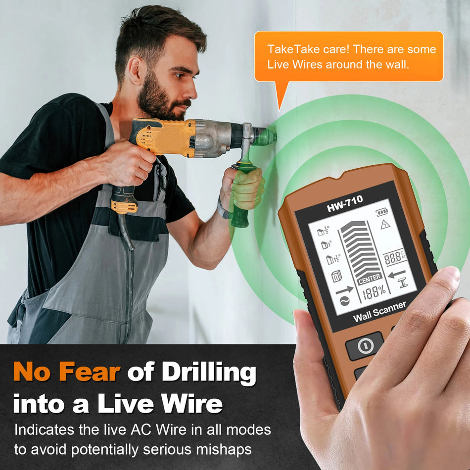 HW-710 Handheld Metal Detector &ndash; Six-In-One Wall Detector