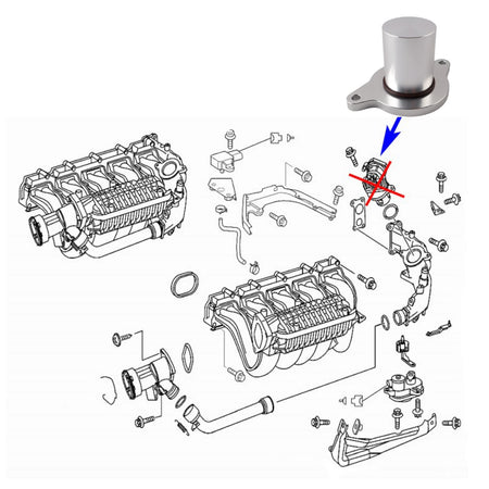 Aluminum Valve Adaptor for Mercedes-Benz 2.2L 3.0L CDI OM612 OM647 by InterCyprus Trading Ltd