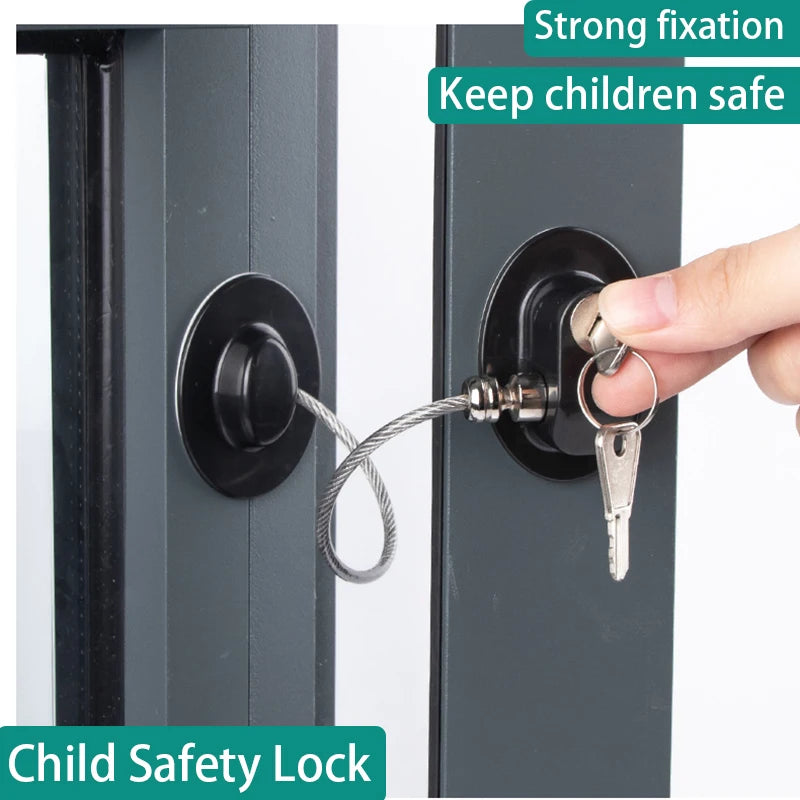 Stainless Steel Child Safety Lock for Cabinets and Refrigerator Strong Fixation