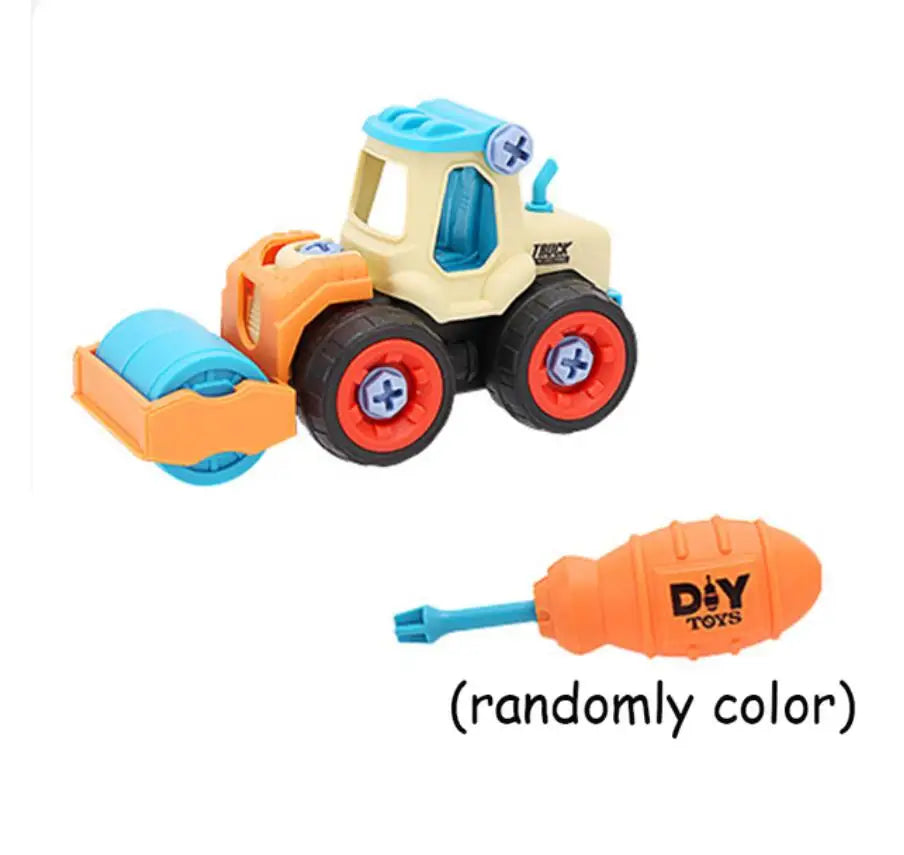 Nut Disassembly Engineering Toy: Montessori Excavator Bulldozer Road Roller
