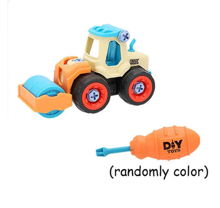 Nut Disassembly Engineering Toy: Montessori Excavator Bulldozer Road Roller