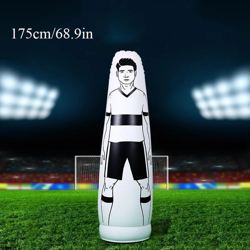Soccer Inflatable Wall Training Dummy &ndash; Ideal Free Kick Training Aid white-1.75m