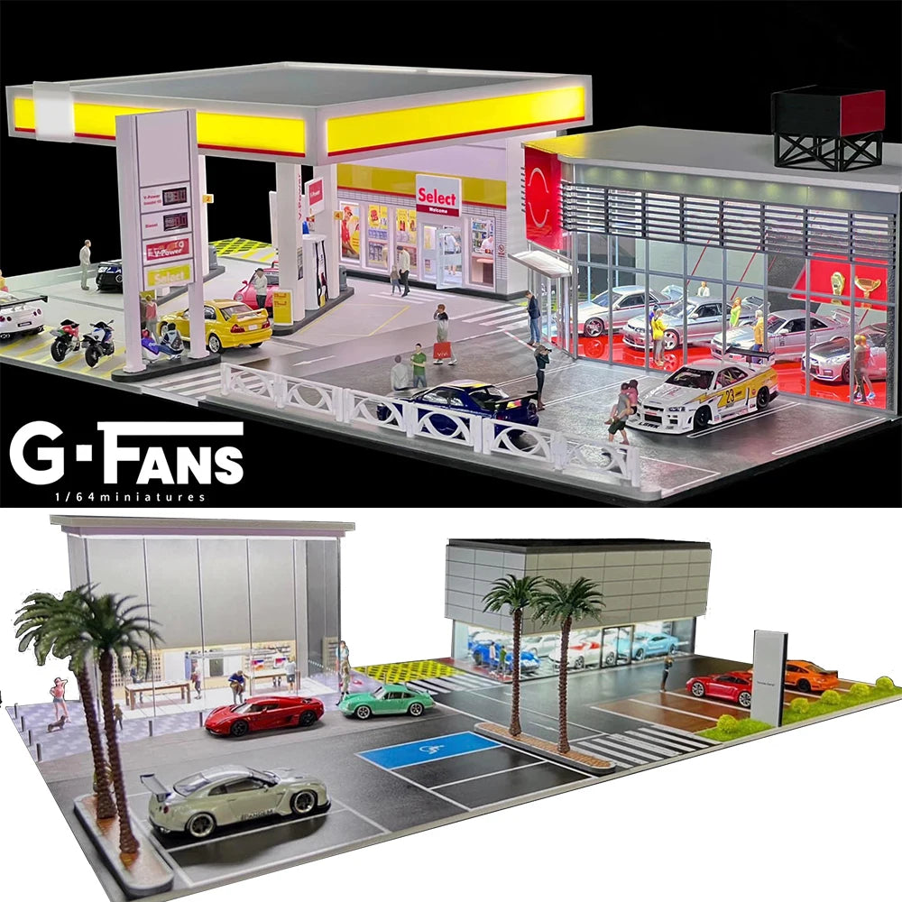 GFans 1:64 Diorama Car Garage &ndash; LED Lights Display