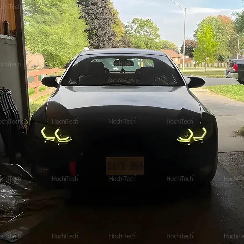For BMW E92 E93 Coupe Cabriolet M3 Pre LCI and LCI Retrofit DTM M4 Style Lemon Yellow White Headlamp CSL Style Angel Eyes Kit by InterCyprus Trading Ltd