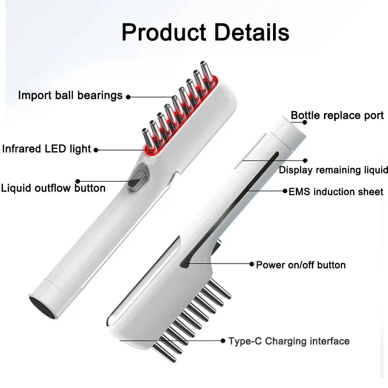 Electric Massage Comb LED Red Light Therapy - Hair Growth