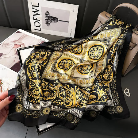 Luxury Temperament Silk Scarf &ndash; Exquisite Style and Versatility FJ856-5 / 70X70cm