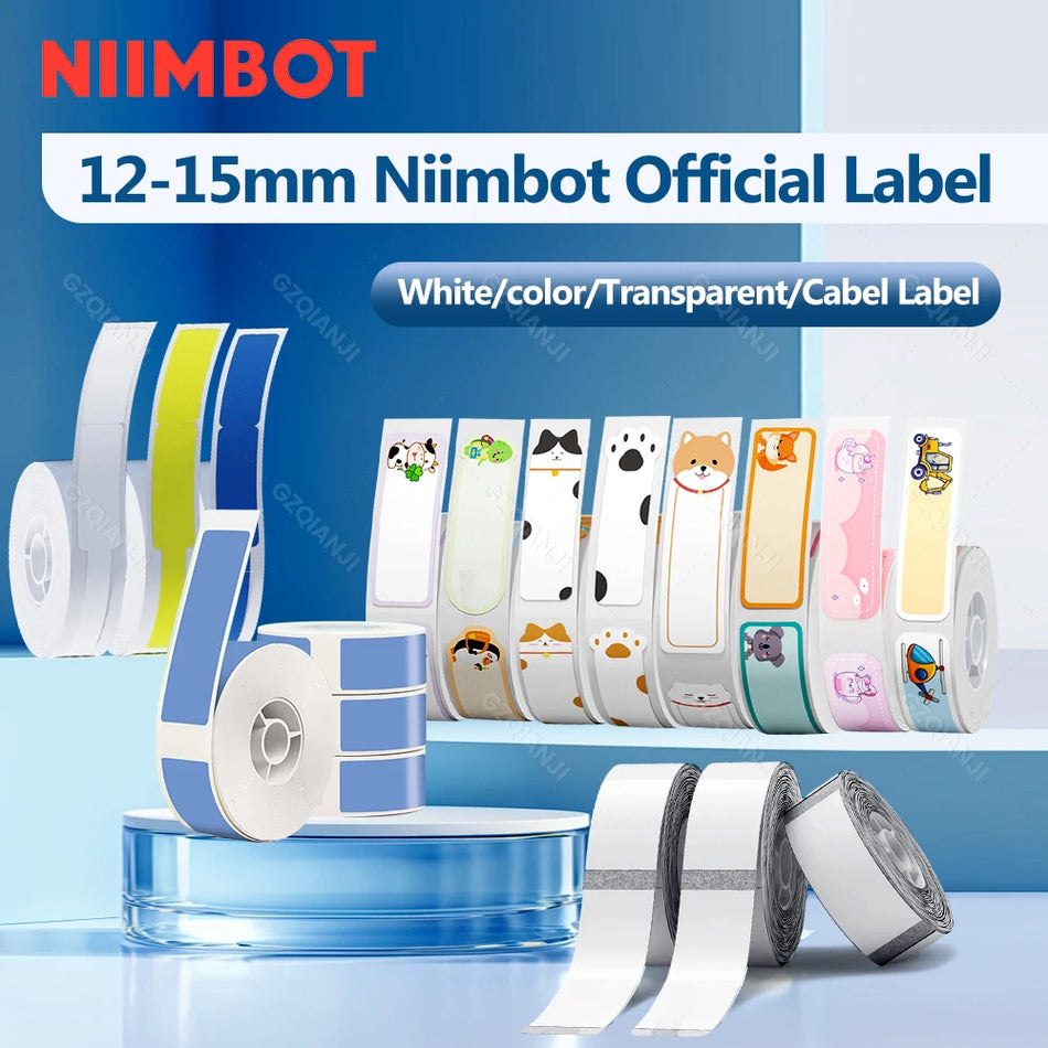 Etiķešu papīra ruļļi Niimbot D11/D110/D101 mini printerim, ūdensizturīgi un pret eļļu.