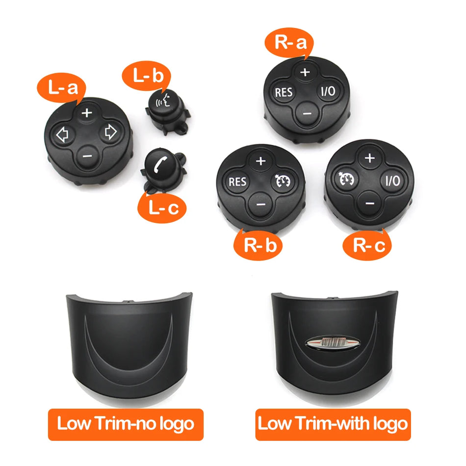 BMW Mini Cooper Steering Wheel Volume Button Cover With Cruise Control Trim