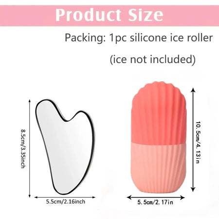 Ice Face Roller &amp; Gua Sha Board Set - Facial Massage &amp; Lifting Tools