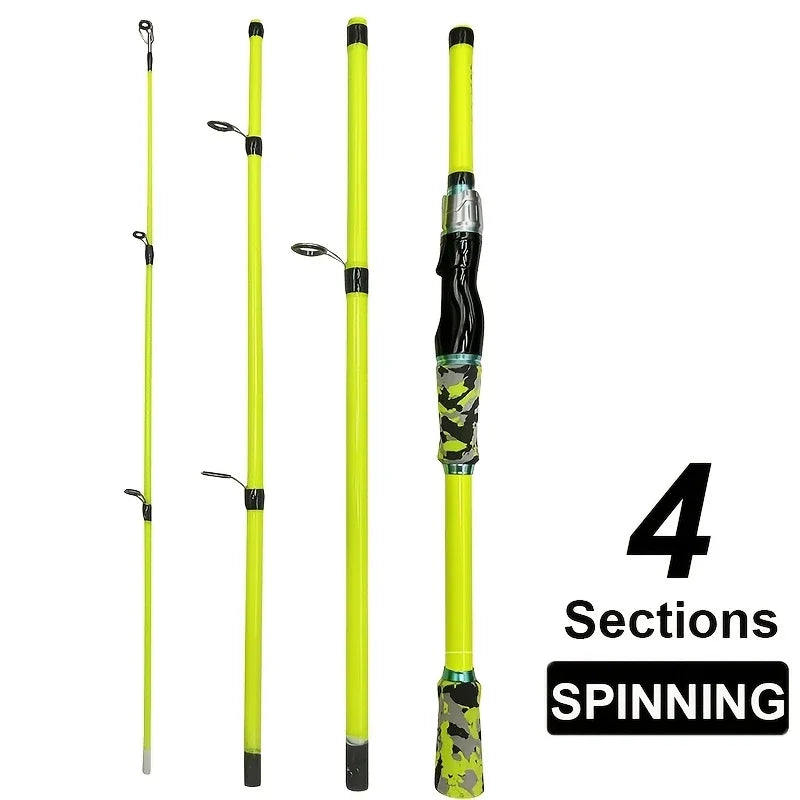 Ultralight Carbon Travel Fishing Rod - 1.8/2.1m, 4/5 Sections, EVA Handle 1.8M Spinning Rod