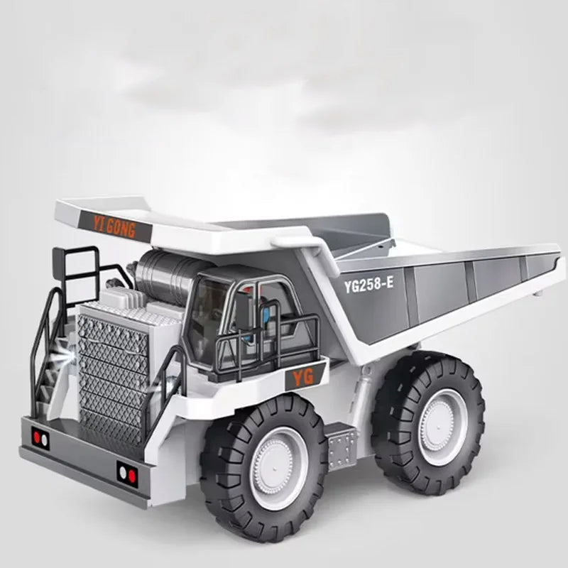 Rc Excavator Bulldozer Truck Toys for Boy 2.4G Remote Control Dumper Engineering Vehicle tractor Crawler Birthday Gift Child AlloyWhite Dumper