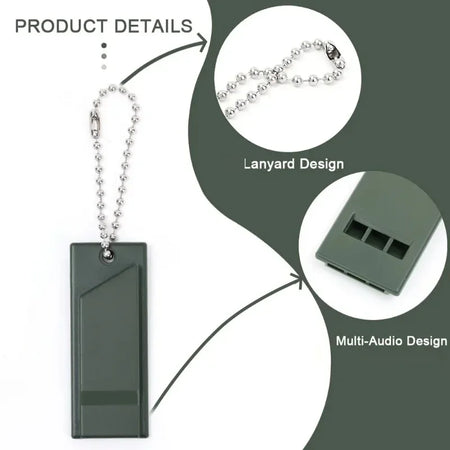 3-Frequency High Decibel Survival Whistle for Camping and Hiking