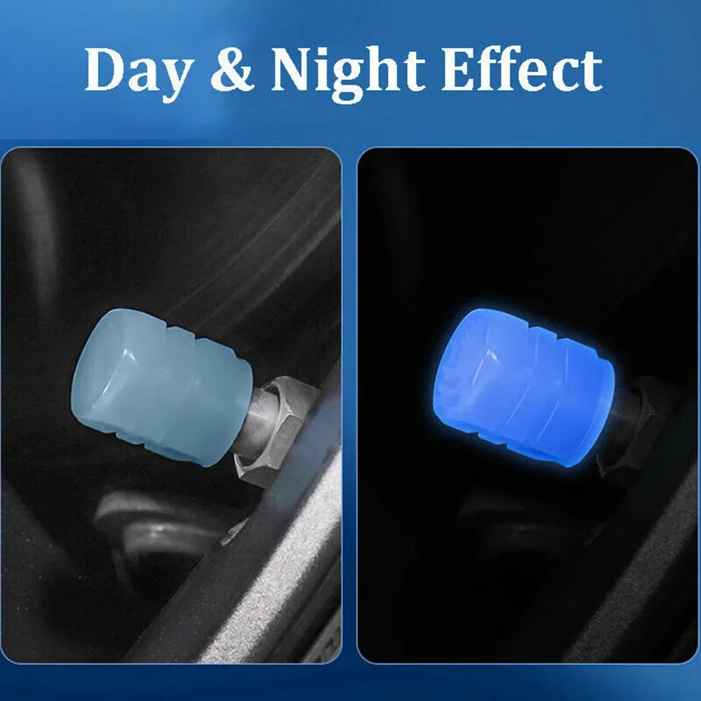 4PCS Motorcycle Valve Caps &ndash; Luminous Design for Enhanced Visibility