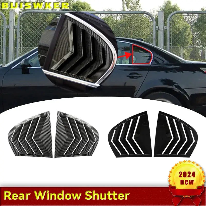 Car Rear Window Shutter Cover Trim Window Louver Side Vent Trim For BMW 5 Series E60 2004-2010 Auto Accessories Gloss Black by InterCyprus Trading Ltd
