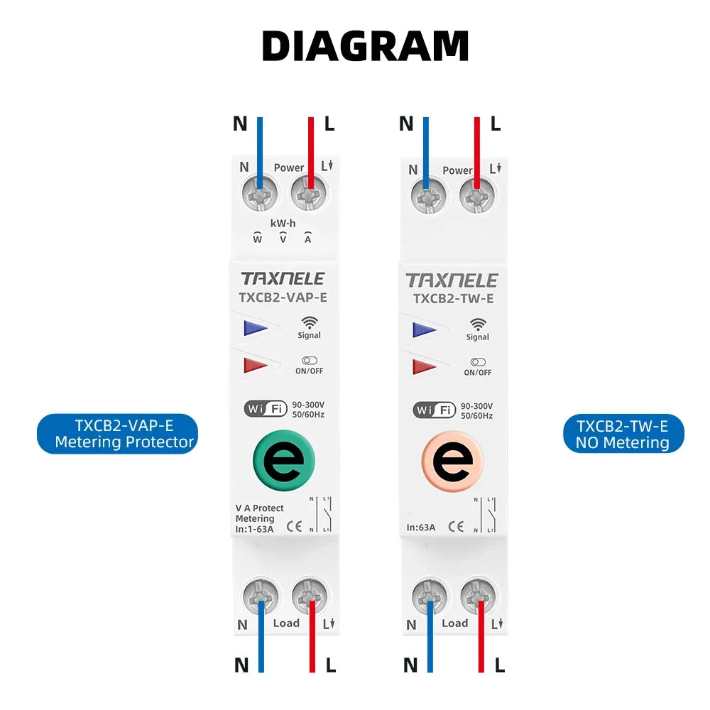 APNEU WiFi Smart Circuit Breaker with Energy Meter and Remote Control