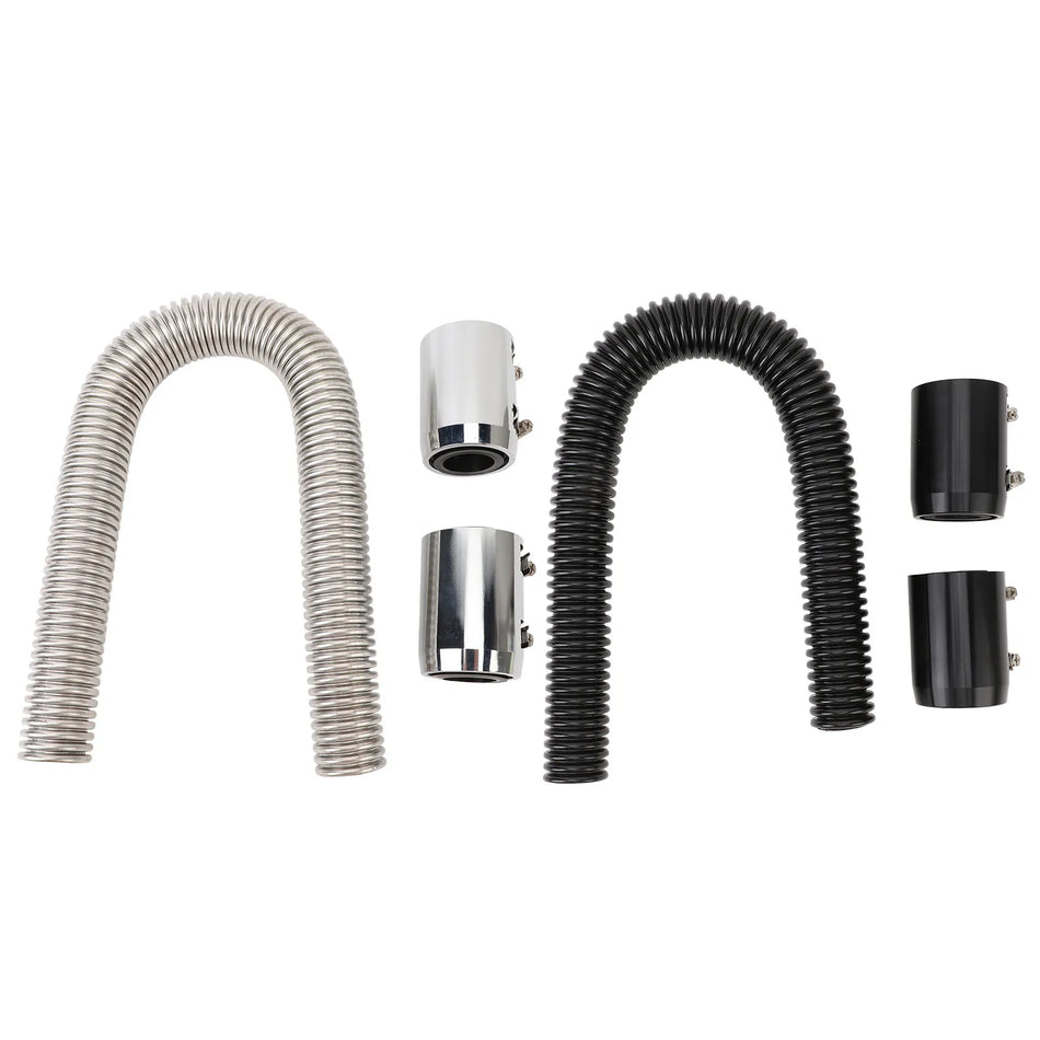 Stainless Steel Radiator Hose Kit 24 Inch for Multiple Neck Sizes, Cooling