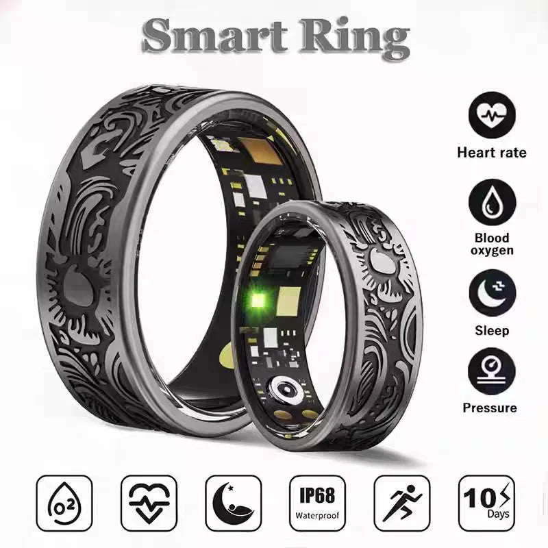 Smart Ring Heart Rate Blood Pressure Blood Oxygen Sleep Monitoring Step Counting Activity Tracking Family Friends Sharing Ring