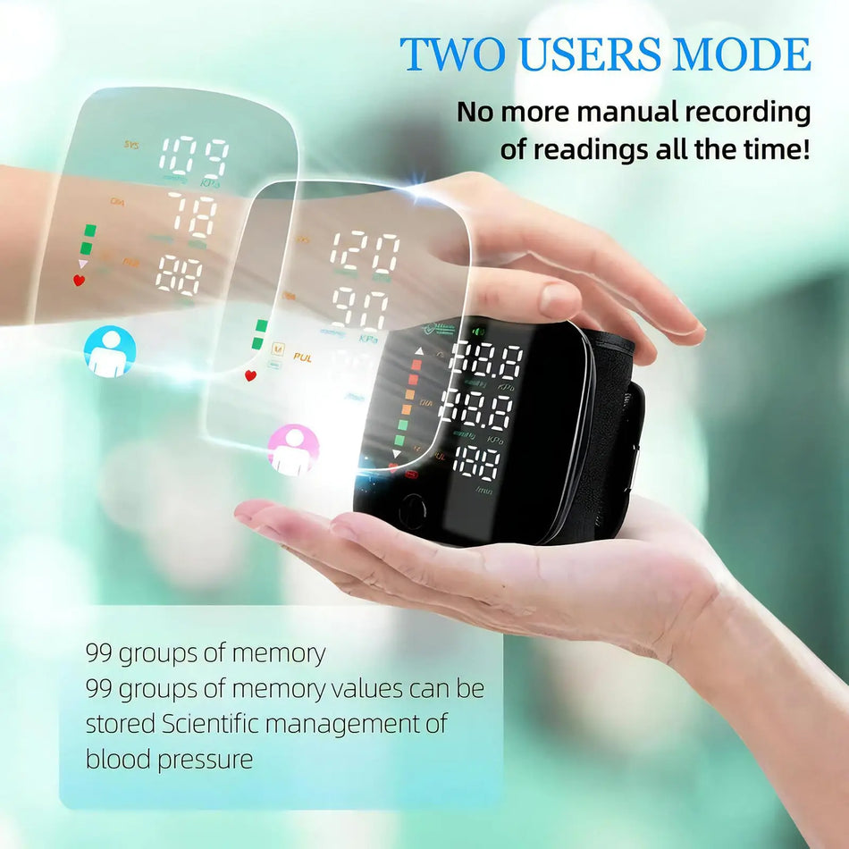 Touch Screen Rechargeable Wrist Blood Pressure Monitor