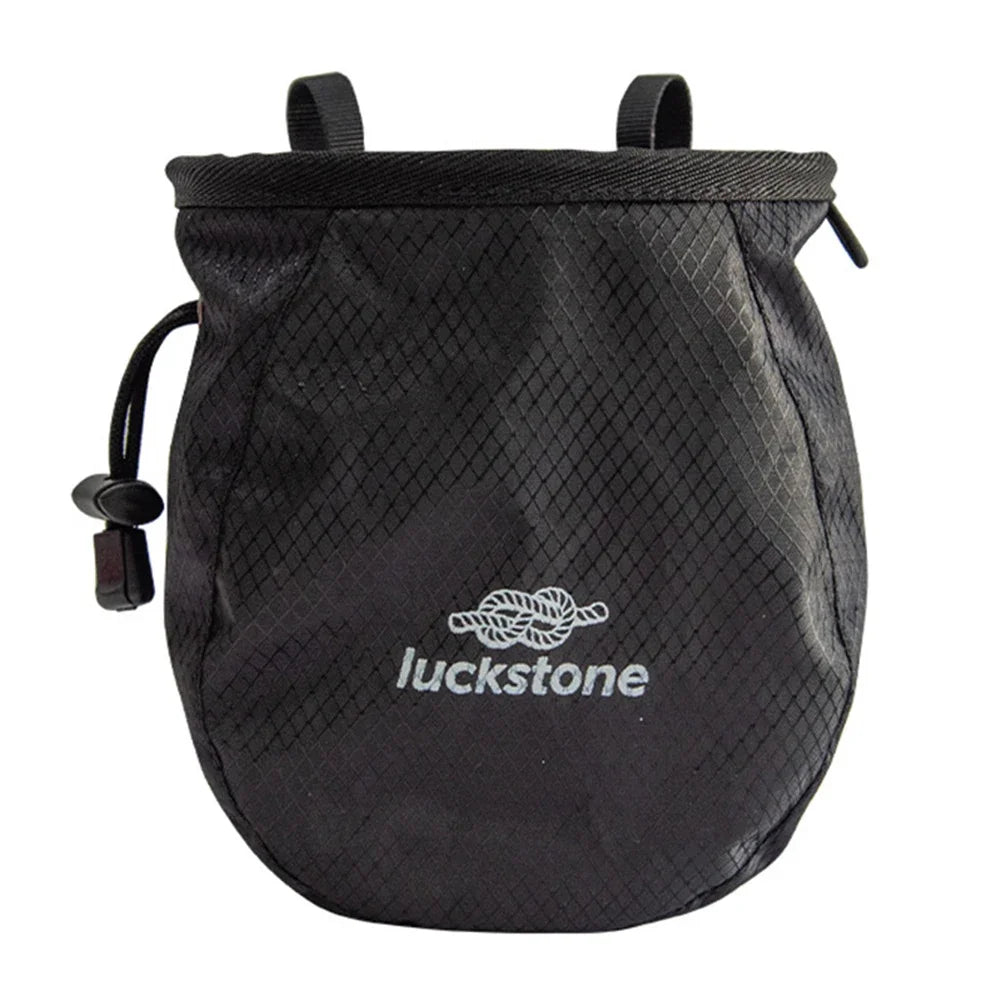 Magnesium Powder Bag Waterproof Polyester Chalk Bag Adjustable Storage Climbing Magnesium Powder Bag for Climbing Weightlifting Black