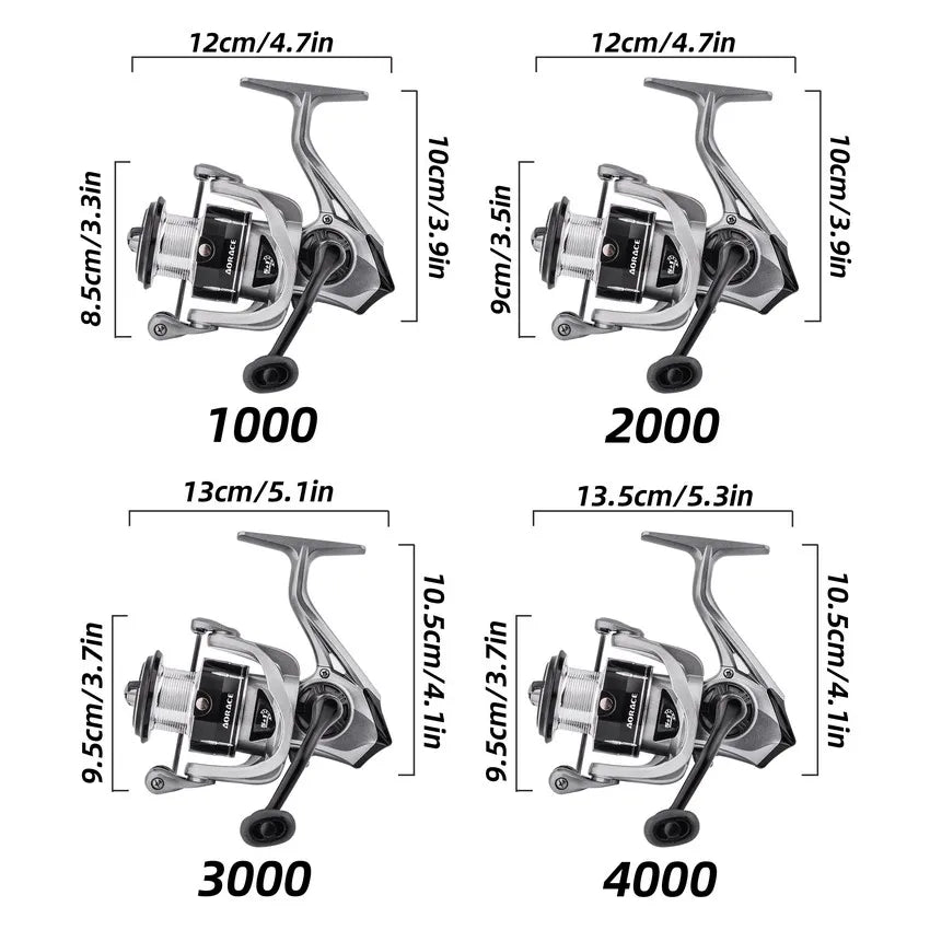 Spinning Reels 8KG-10KG Max Drag Fishing Reel with Metal Handle - Saltwater Ready grey / 3000 Series