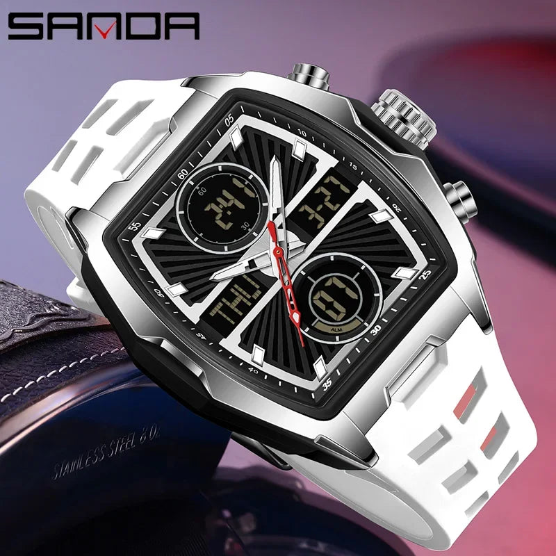 Sanda Men Watch &ndash; Double Display Chronograph Waterproof