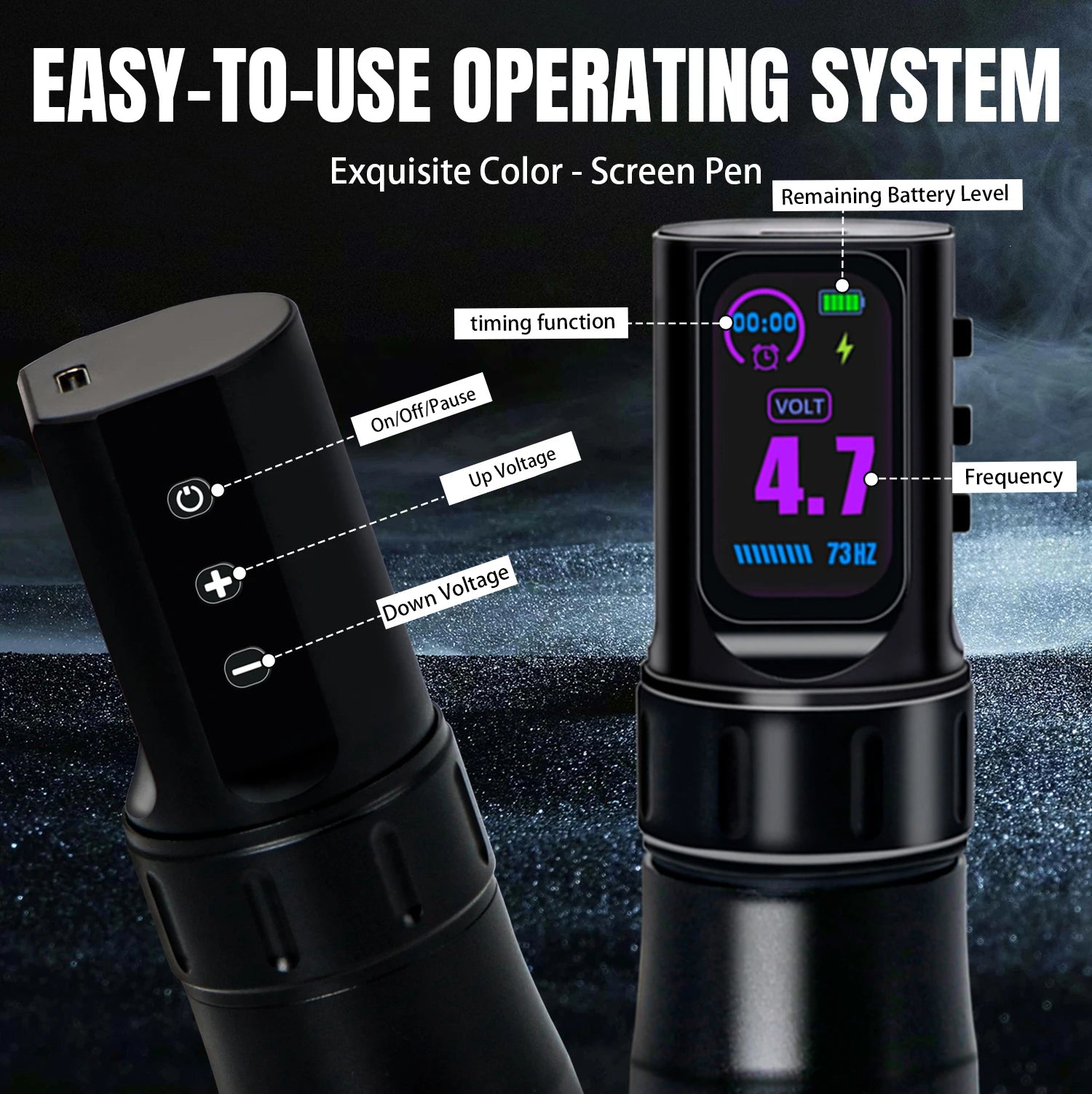 KVM Wireless Tattoo Pen Kit &ndash; Long Battery Life 1800mAh