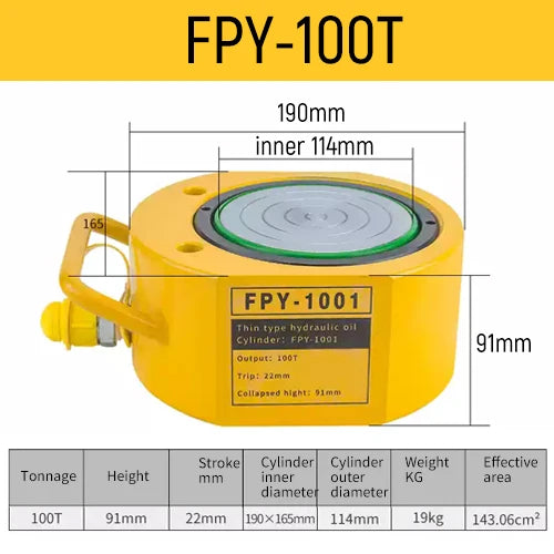 Ultra-Thin Portable Hydraulic Jack Split Booster &ndash; Slim High Capacity 30 Ton Lifting 100T